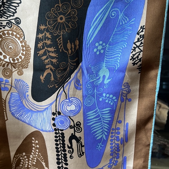 Oblong Sally Gee Silk Scarf Vintage - Picture 7 of 14